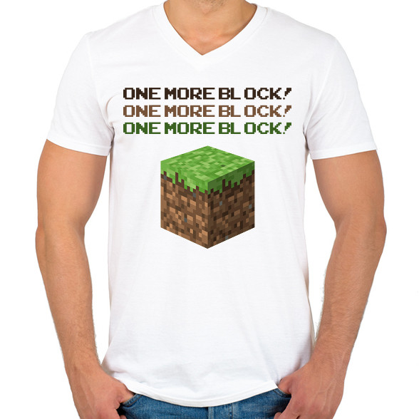 Minecraft Block-Férfi V-nyakú póló