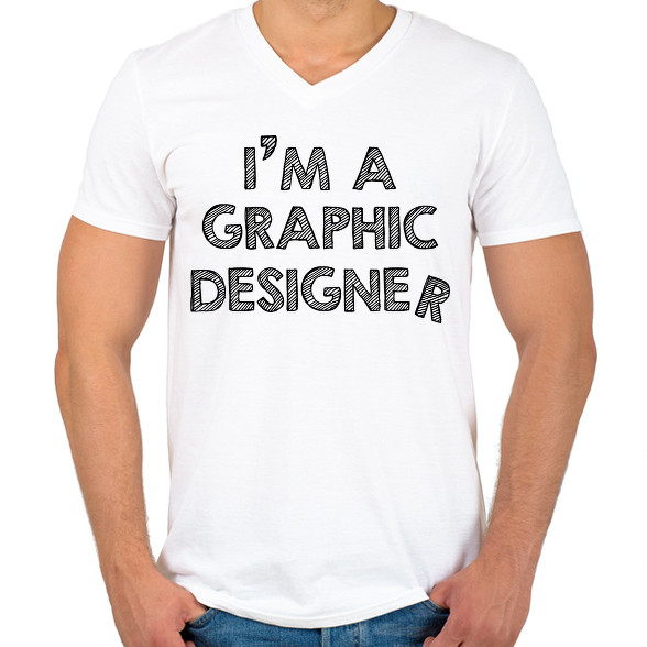 I'm a graphic designer-Férfi V-nyakú póló