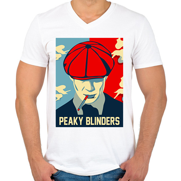 Peaky Blinders smoke-Férfi V-nyakú póló