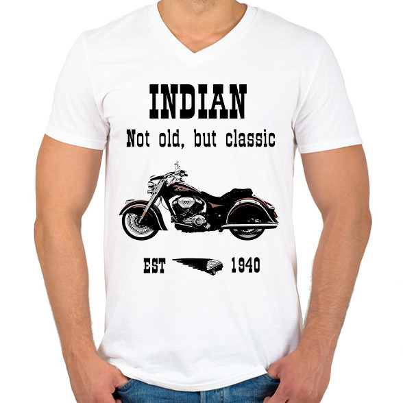 INDIAN MOTORCYCLE-Férfi V-nyakú póló