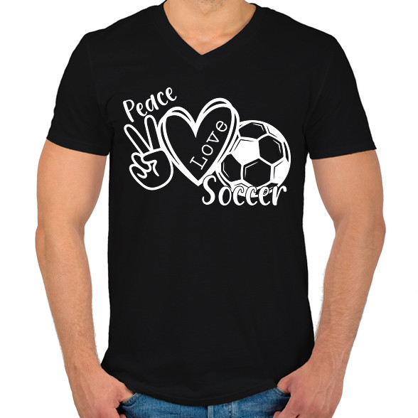 Peace love soccer-Férfi V-nyakú póló