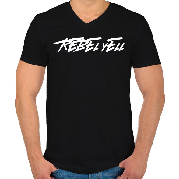 REBEL YELL-Férfi V-nyakú póló