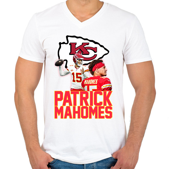 Patrick Mahomes-Férfi V-nyakú póló