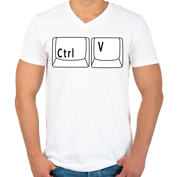 CTRL V-Férfi V-nyakú póló