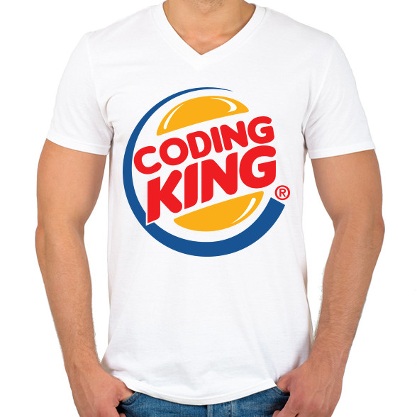 Coding King-Férfi V-nyakú póló