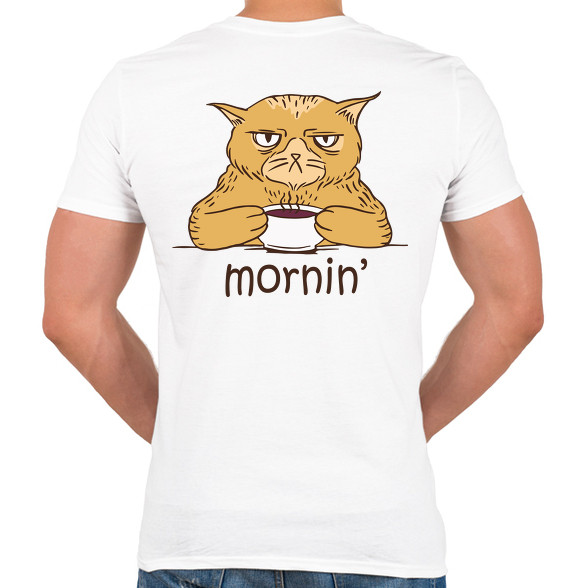 Kávés macska - Coffee cat -  Mornin'-Férfi V-nyakú póló