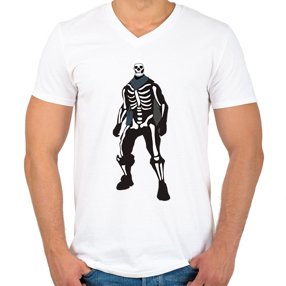 Skeleton skin Fortnite-Férfi V-nyakú póló