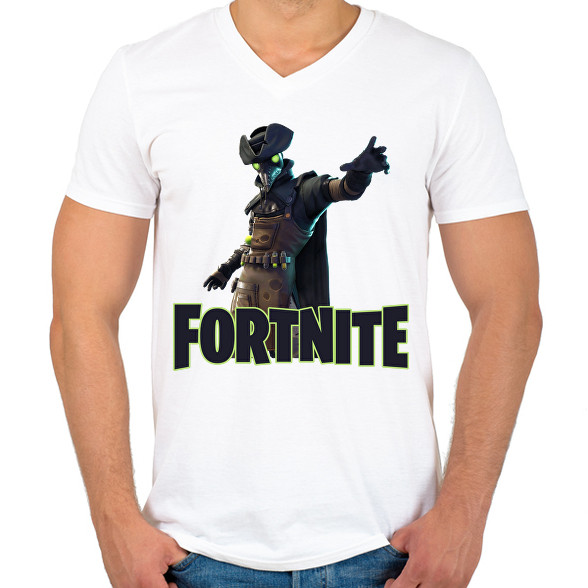 Plague - Fortnite skin-Férfi V-nyakú póló