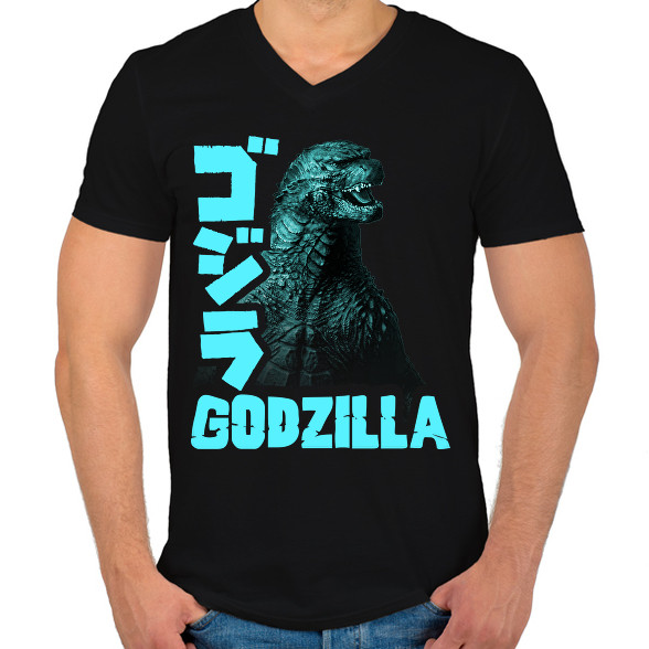 Godzilla-Férfi V-nyakú póló