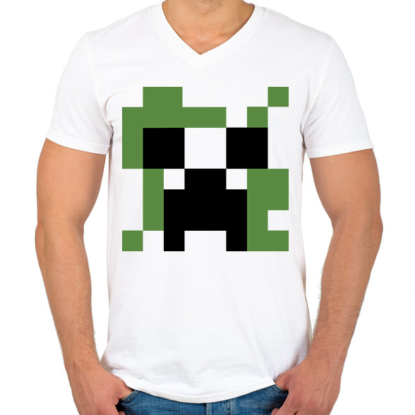 Creeper Minecraft-Férfi V-nyakú póló