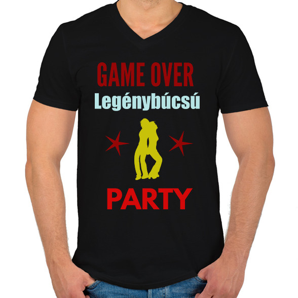 GAME OVER PARTY-Férfi V-nyakú póló