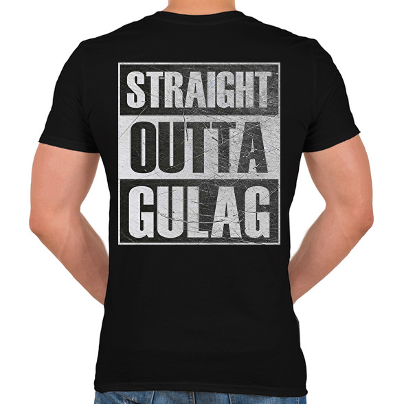 Straight Outta Gulag-Férfi V-nyakú póló