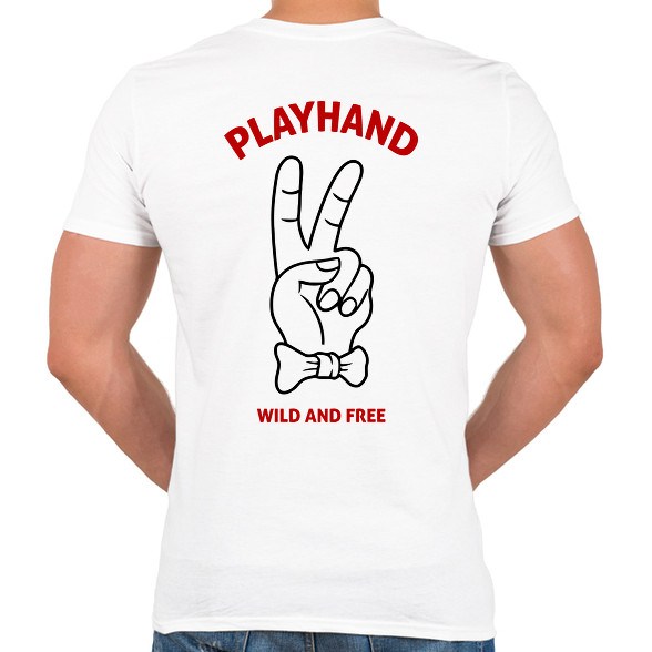 Playboy hand-Férfi V-nyakú póló