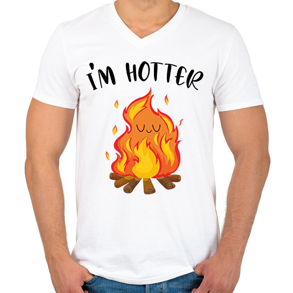 I'm hotter-Férfi V-nyakú póló