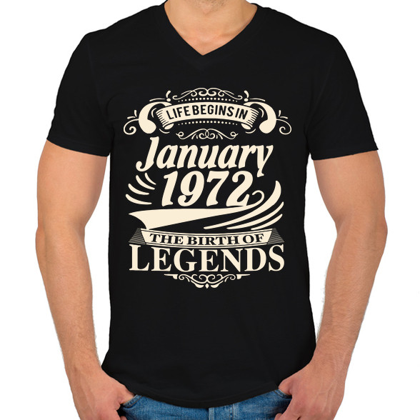 1972 Január -  A legenda megszületett-Férfi V-nyakú póló