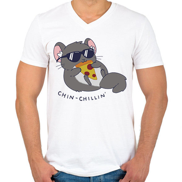 Chin-chillin'-Férfi V-nyakú póló