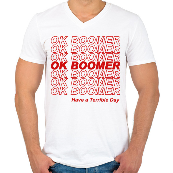 ok boomer-Férfi V-nyakú póló