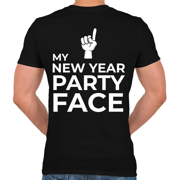 NEW YEAR PARTY FACE-Férfi V-nyakú póló