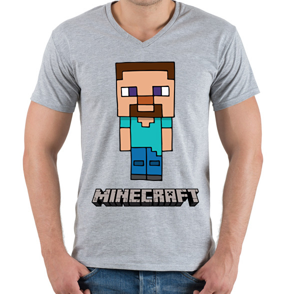 Minecraft - Steve-Férfi V-nyakú póló