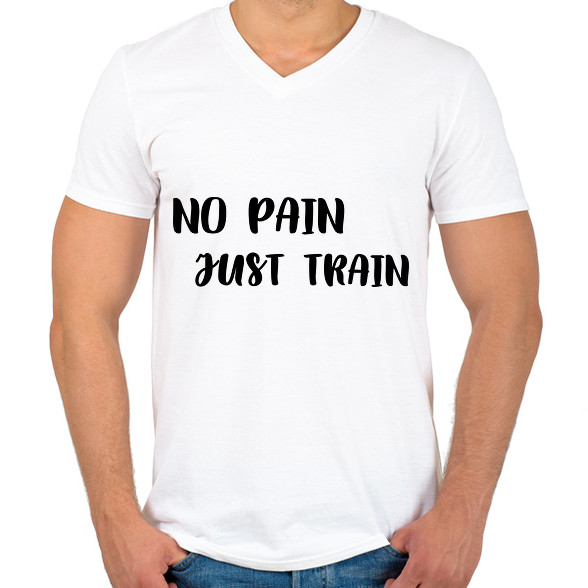 No Pain, Just Train-Férfi V-nyakú póló