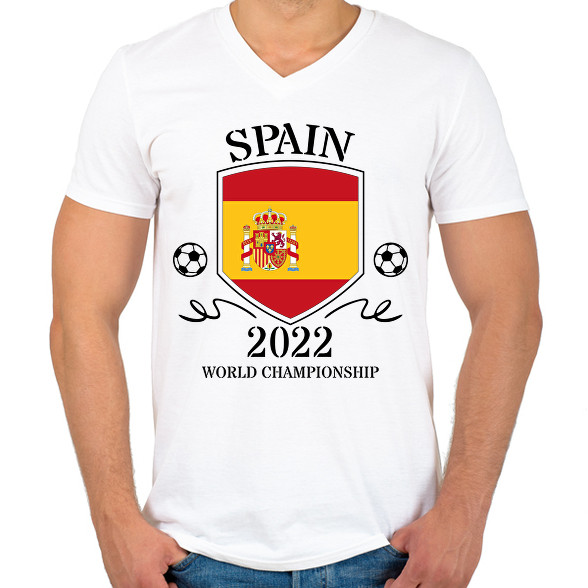 Spain 2022-Férfi V-nyakú póló