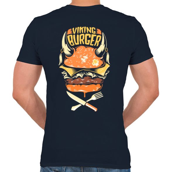 Viking Burger-Férfi V-nyakú póló