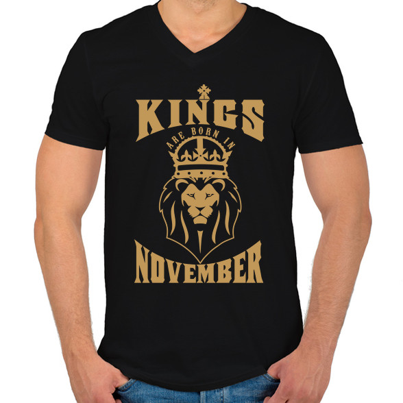 A királyok novemberben születtek-Férfi V-nyakú póló