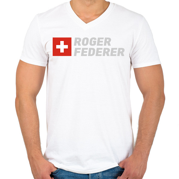 Roger Federer-Férfi V-nyakú póló