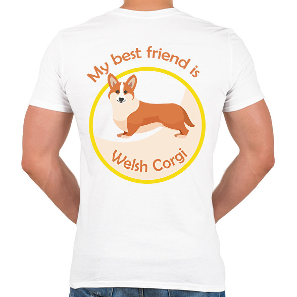 My best friend - Welsh corgi-Férfi V-nyakú póló