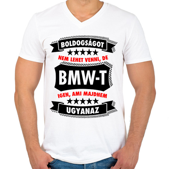 Boldogság = BMW-Férfi V-nyakú póló