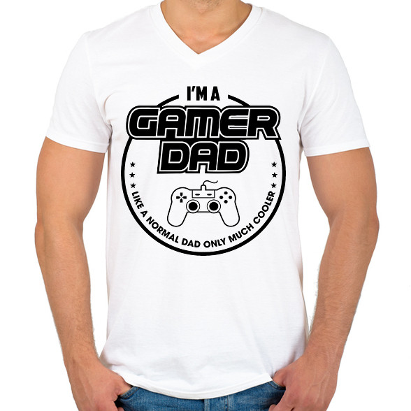 Gamer Dad-Férfi V-nyakú póló