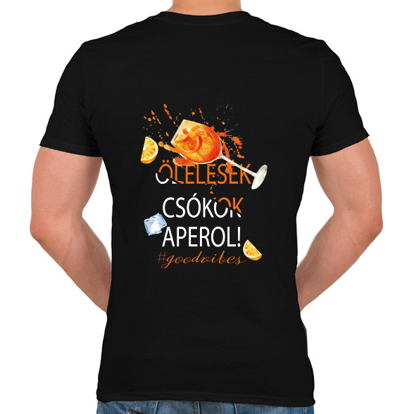 Ölelések Csókok Aperol! #goodvibes-Férfi V-nyakú póló