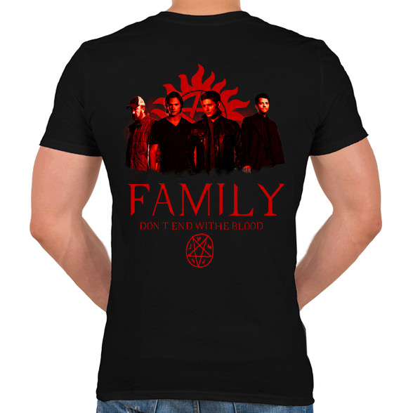 SUPERNATURAL FAMILY RED-Férfi V-nyakú póló