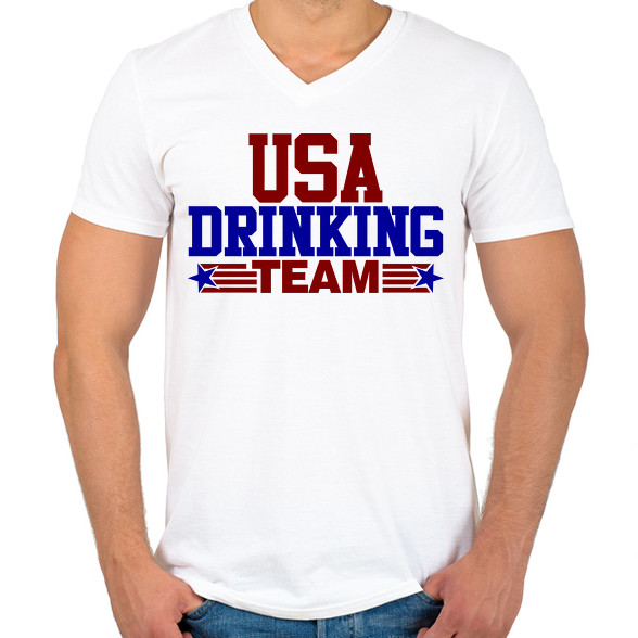 USA drinking team-Férfi V-nyakú póló