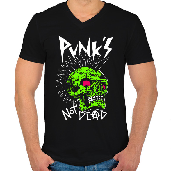 Punks not dead-Férfi V-nyakú póló