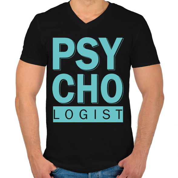 Psycho-logist-Férfi V-nyakú póló