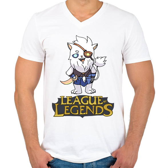 LOL Rengar-Férfi V-nyakú póló