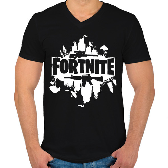 fortnite-Férfi V-nyakú póló