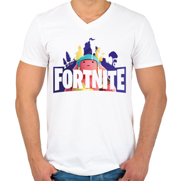 Fortnite-Férfi V-nyakú póló