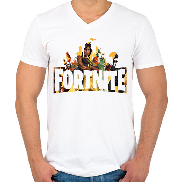 Fortnite-Férfi V-nyakú póló