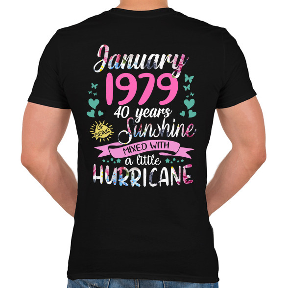 Birthday january 1979 sunshine mixed hurricane-Férfi V-nyakú póló