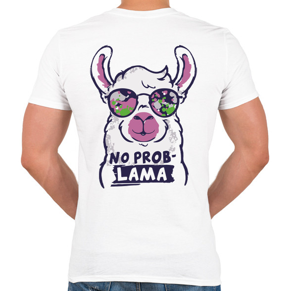 Láma - no problama-Férfi V-nyakú póló