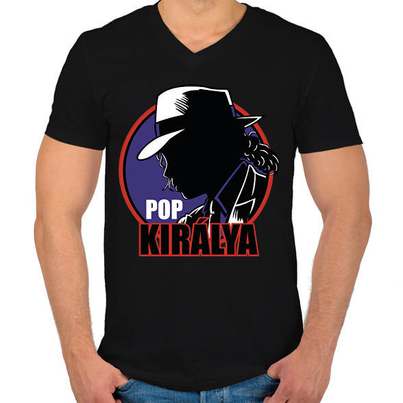 A pop királya-Férfi V-nyakú póló