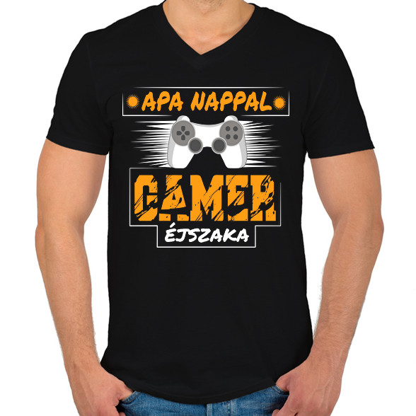 Apa nappal, Gamer éjszaka-Férfi V-nyakú póló