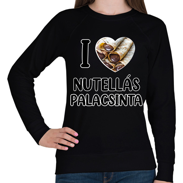 I love Nutellás palacsinta-Női pulóver