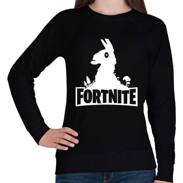 Fortnite Llama Logó - Fehér-Női pulóver