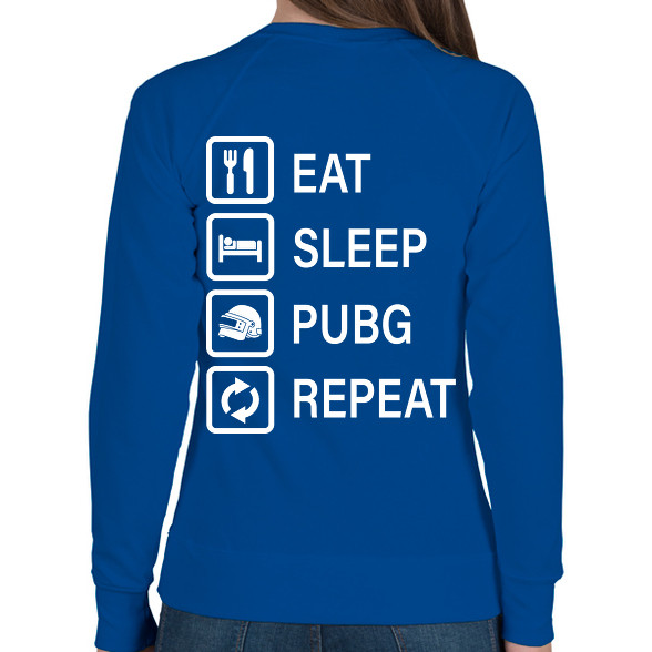 Eat Sleep PUBG Repeat - Fehér-Női pulóver