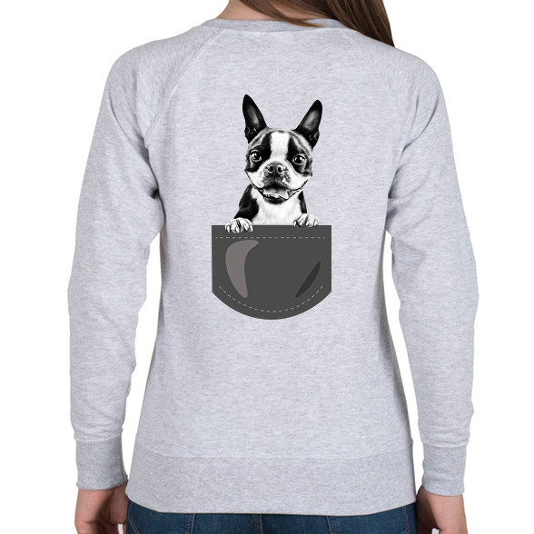 Boston Terrier - zseb-Női pulóver