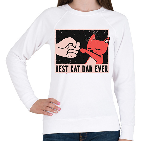 Cat dad-Női pulóver