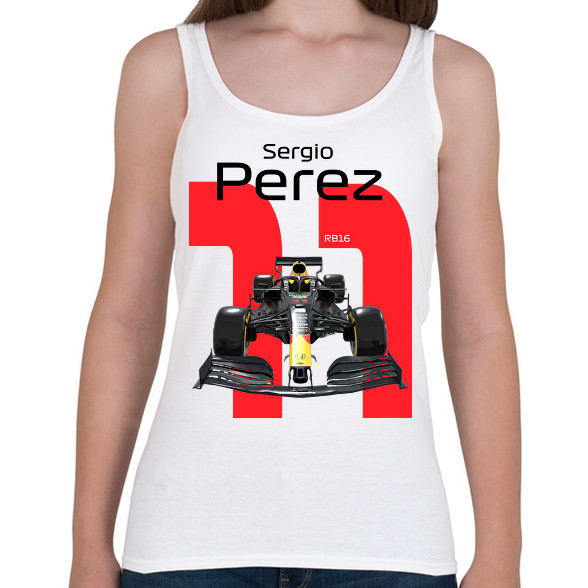 Sergio Perez 11 autóversenyző - fekete felirat-Női atléta